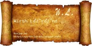 Wirth Lóránt névjegykártya
