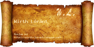 Wirth Lóránt névjegykártya